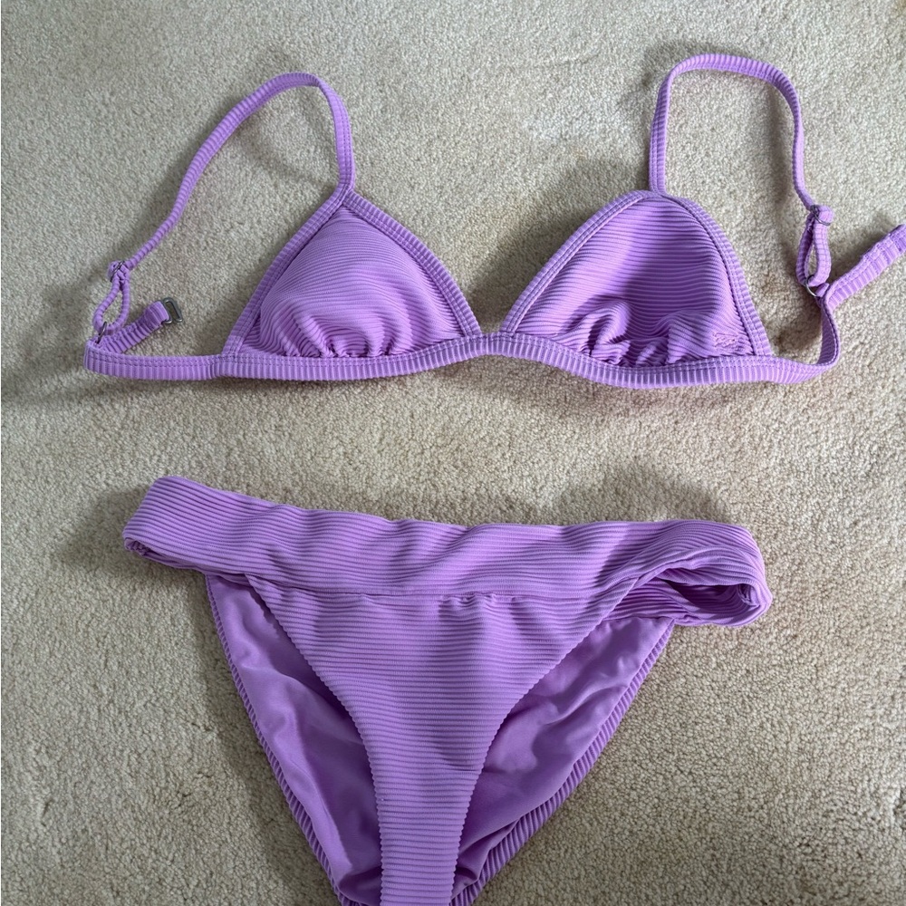 Billabong Lilac Ribbed Bikini Set